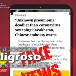 China alerta sobre peligroso brote de neumonía en Kazajstán