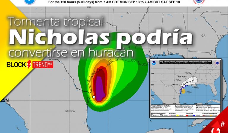 Tormenta tropical Nicholas podría convertirse en huracán