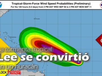 la tormenta tropical lee se convirtio en un huracan eeuu